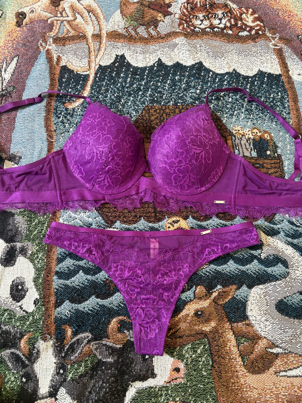 La Vie En Rose Purple Bra & Panty Set
